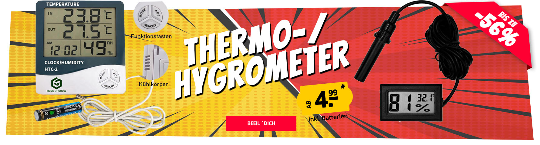 Growversand Slider Thermo-Hygrometer bis zu 56Prozent sparen
