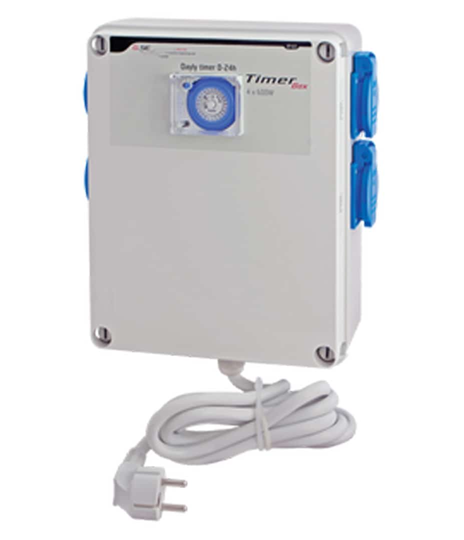GSE Timer Box 2 mit 4x600W GSE Timer Box 2 für vier Leuchten mit 600 Watt und Zeitschaltuhr