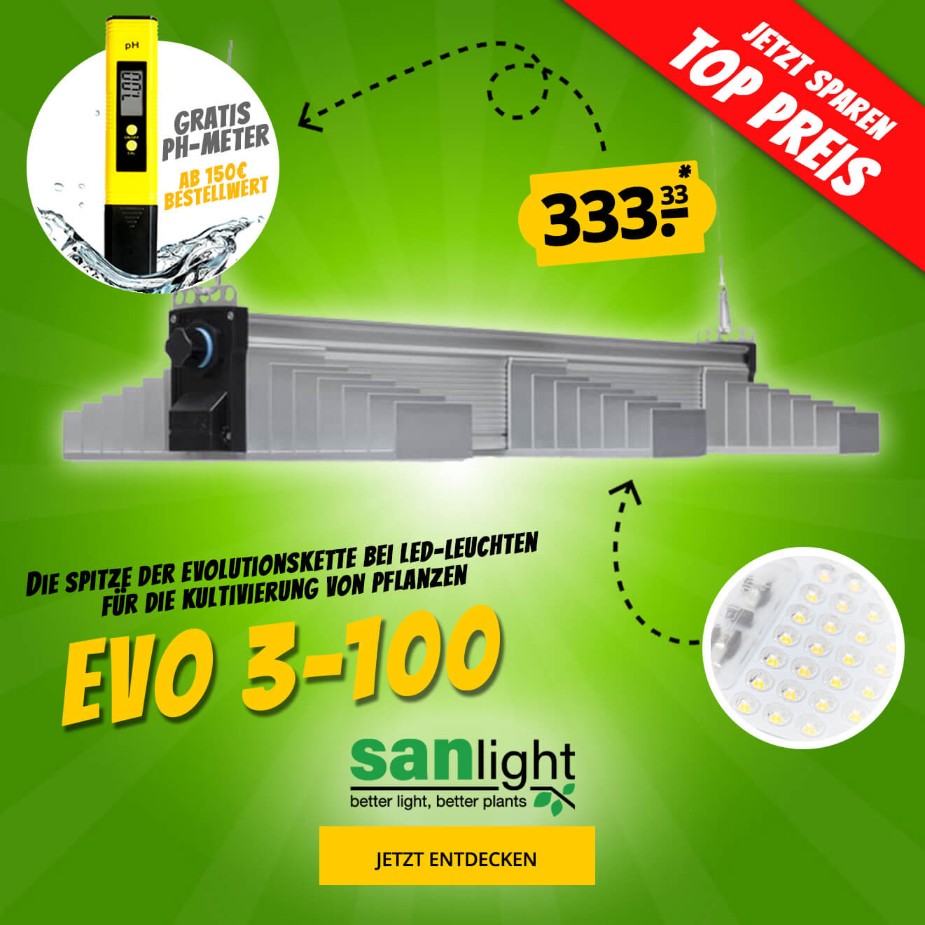 Sanlight Evo3-100 Summer Slider pH Meter gratis Mobil