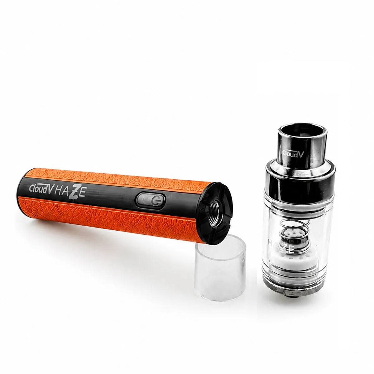 Cloud V Haze Pen in Orange mit abgenommenem Mundstück und Kammer