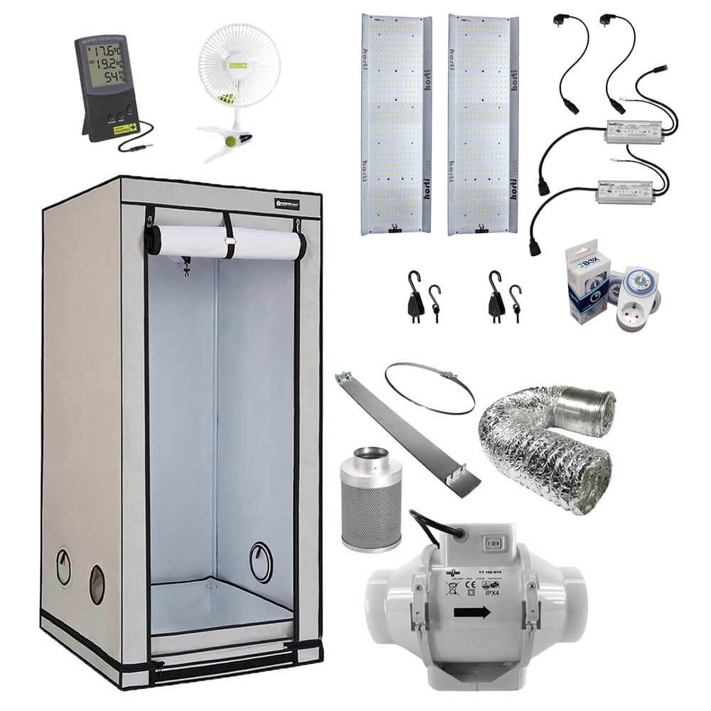 Komplettset Homebox Q80Plus HortiOne 420 150W Abluftset XS Komplettset Homebox Q80Plus HortiOne 420 150W Abluftset XS