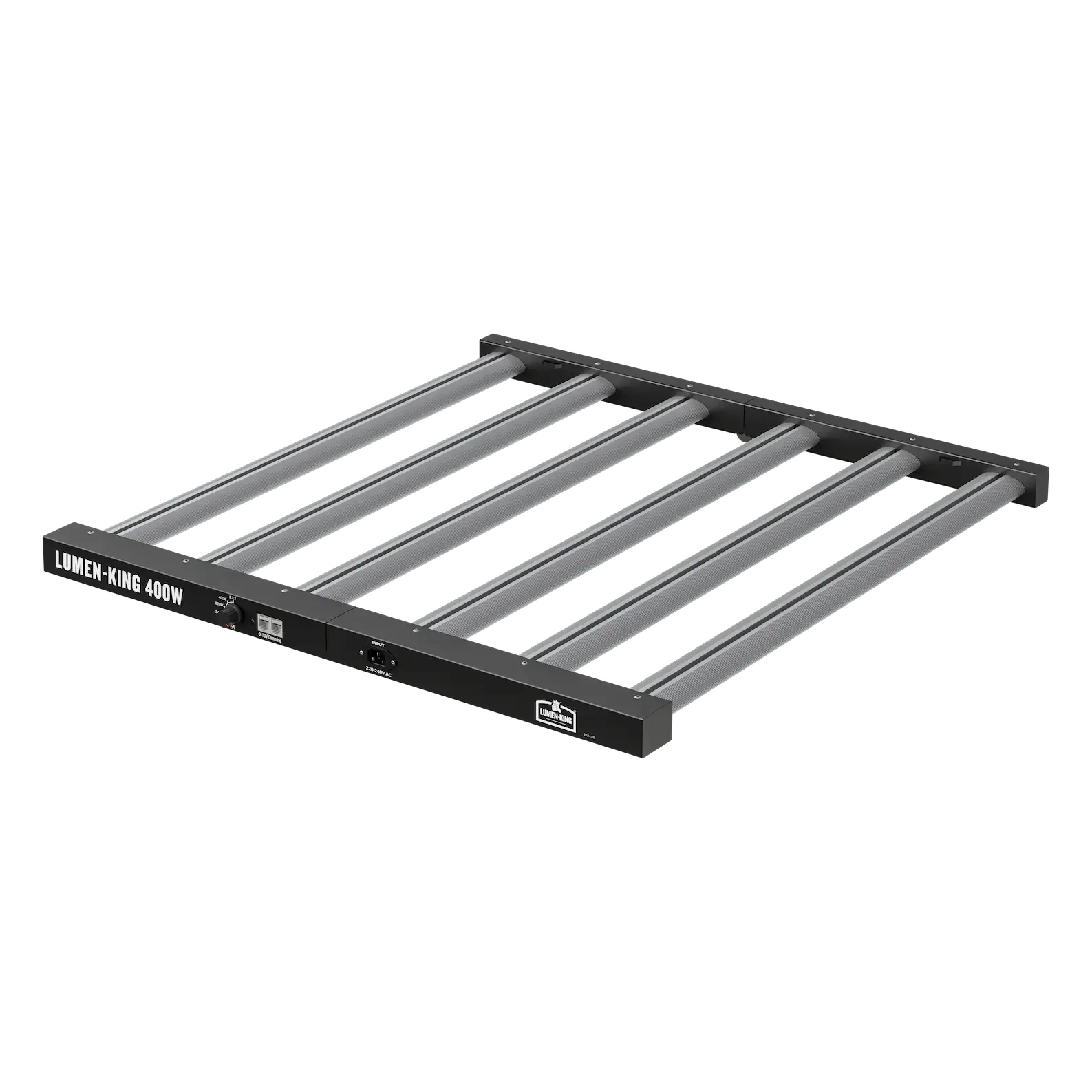 Flach ausgeklappte Lumen King 400 W mit sechs Leuchtbalken von der Seite