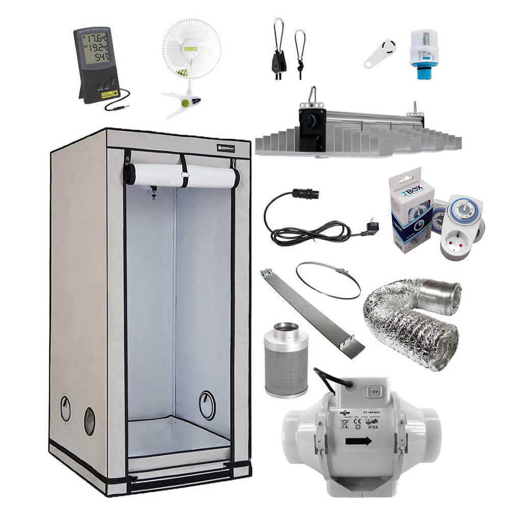 Homebox AQ80+ mit Sanlight EVO 4-80 ECO und Abluftsystem XS Homebox AQ80+ mit Sanlight EVO 4-80 ECO und Abluftsystem XS