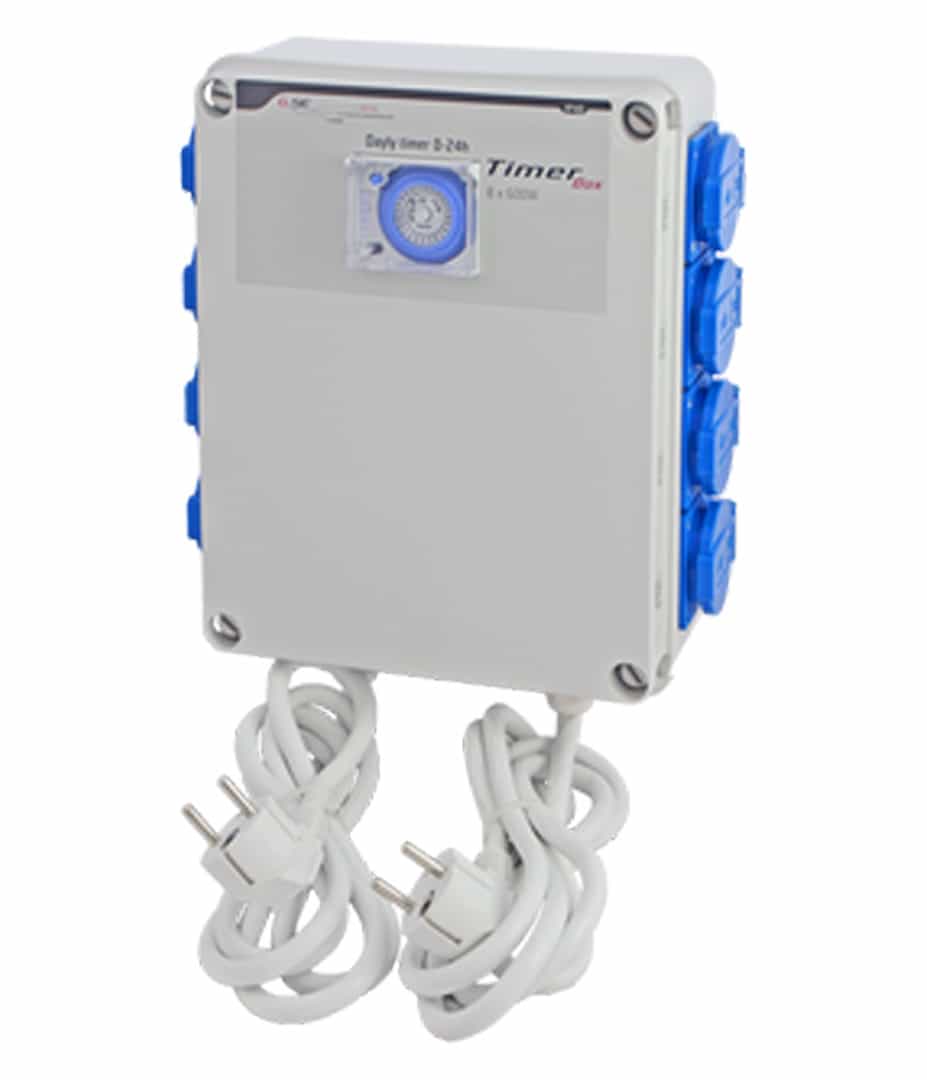 GSE Timer Box 2 mit 8x600W GSE Timer Box 2 für acht Leuchten mit 600 Watt und Zeitschaltuhr