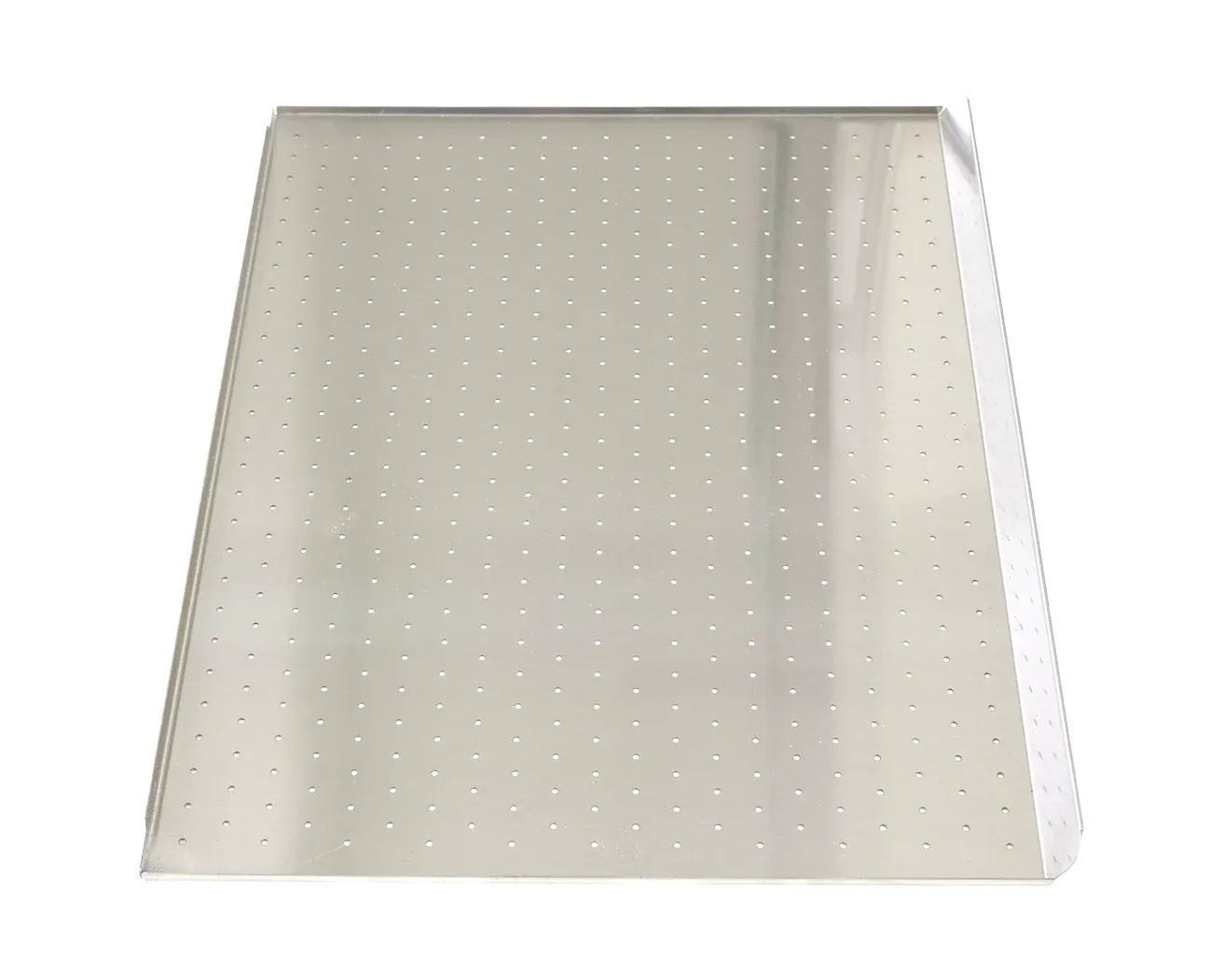 Cannatrol C2 Shelves Einlegeboden Draufsicht Draufsicht auf einen perforierten Einlegeboden aus gebürstetem Metall