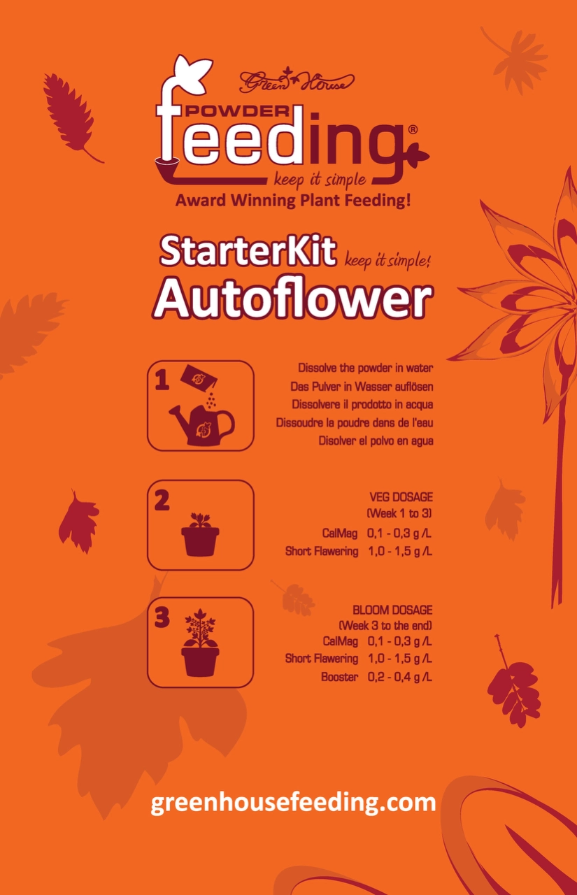 Green House Feeding StarterKit Autoflower Anleitung Bebilderte Dosieranleitung des Green House Feeding StarterKits Autoflower