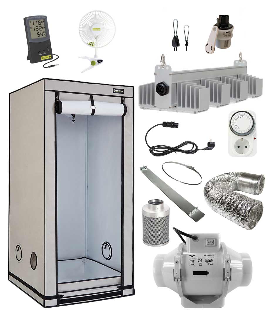 Homebox AQ80+ mit Sanlight Q-Serie ECO und Abluftsystem Produktbilder Komplettset Homebox Q80plus Sanlight S Eco 165W Abluftset XS