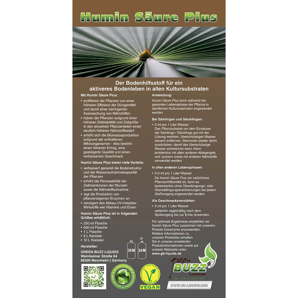 GreenBuzz Liquids Humin Säure Plus Flyer Gesamt