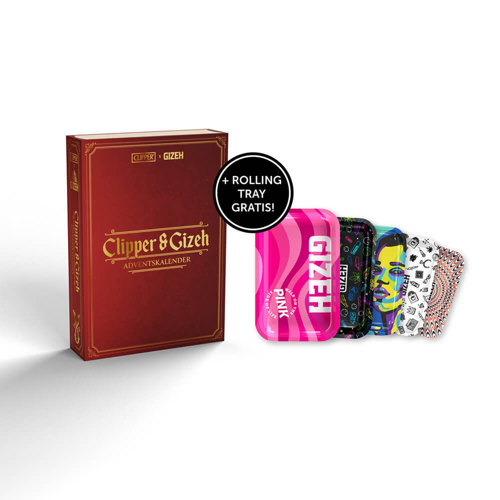 Clipper x Gizeh Adventskalender 2023 - Entdecke einzigartige Clipper-Designs in der Vorweihnachtszeit Growversand Gizeh Clipper Adventskalender mit 2024 inkl. Rolling Tray