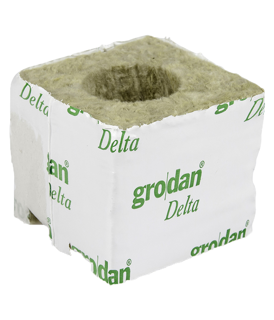 Grodan Kulturblock aus Steinwolle 75 x 75 x 65mm mit großem Loch - min. 8 Stück Growversand steinwolle gordan matte 75x75 großes loch