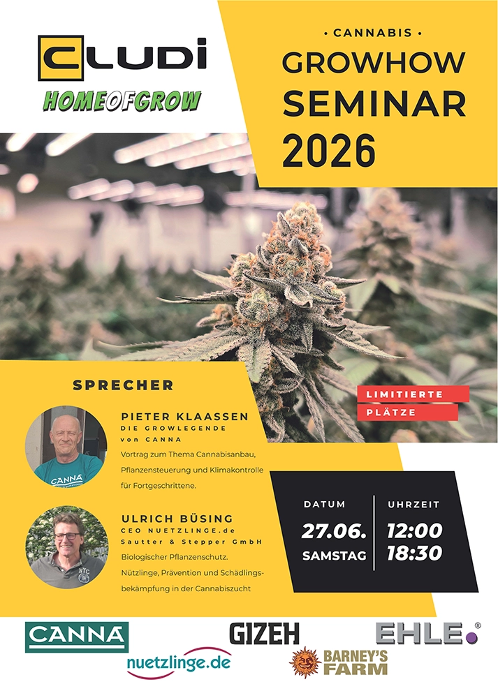 GrowHow Seminar 2026 Flyer Vorderseite Flyer zum CLUDI GrowHow Seminar 2026 mit Terminen und Sprechern