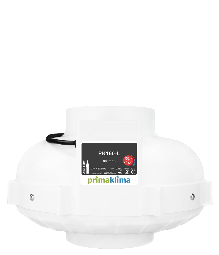 Prima Klima PK160-L AC Ventilator 800 m³/h 160 mm  Growversand primaklima 160mm einstufig 800m³h