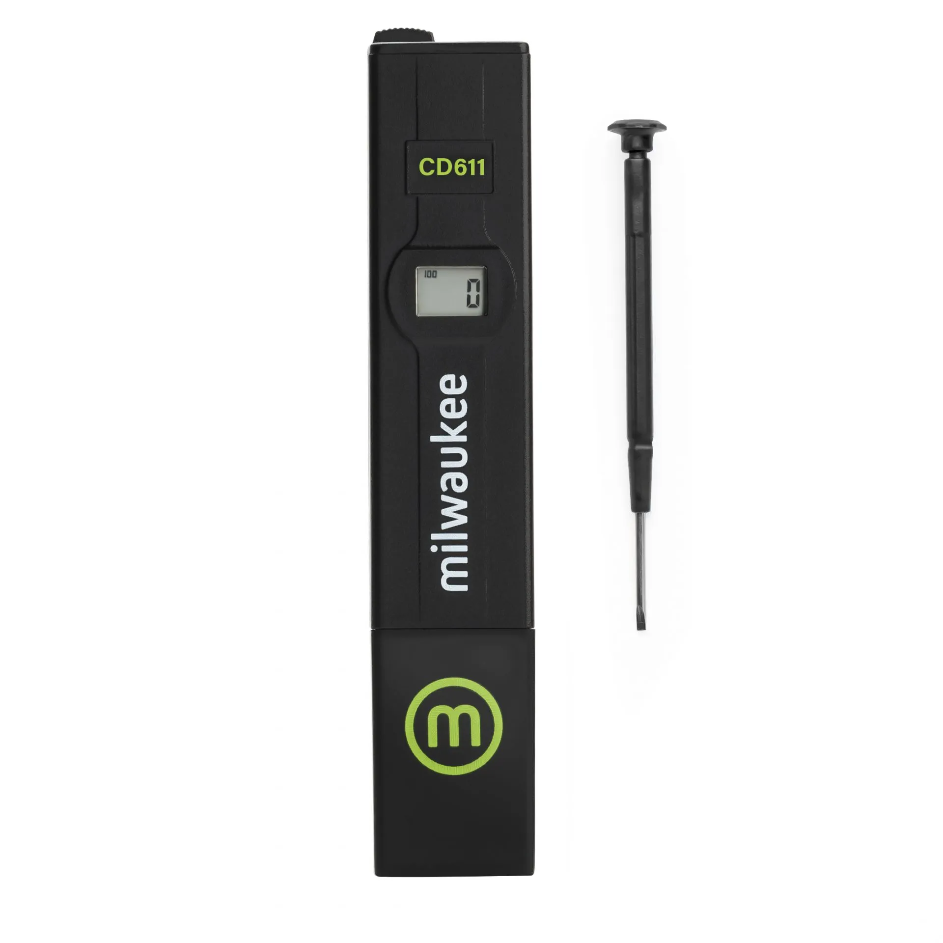 Milwaukee CD611 neben dem Kalibrier-Schraubendreher