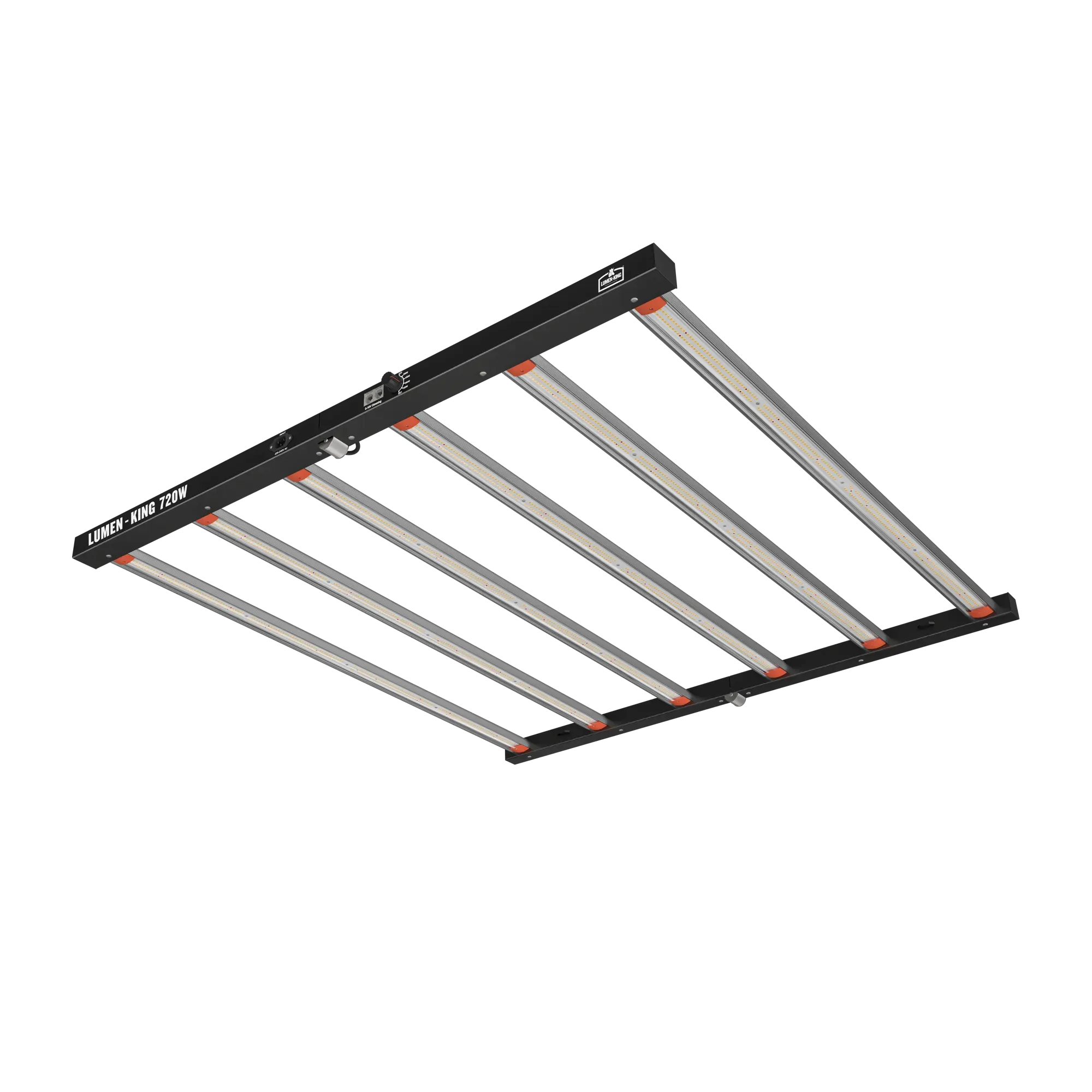 Lumen King LED 720 W Unterseite Lumen King 720 W schräg von unten mit Blick auf die Leuchtfläche der sechs Balken