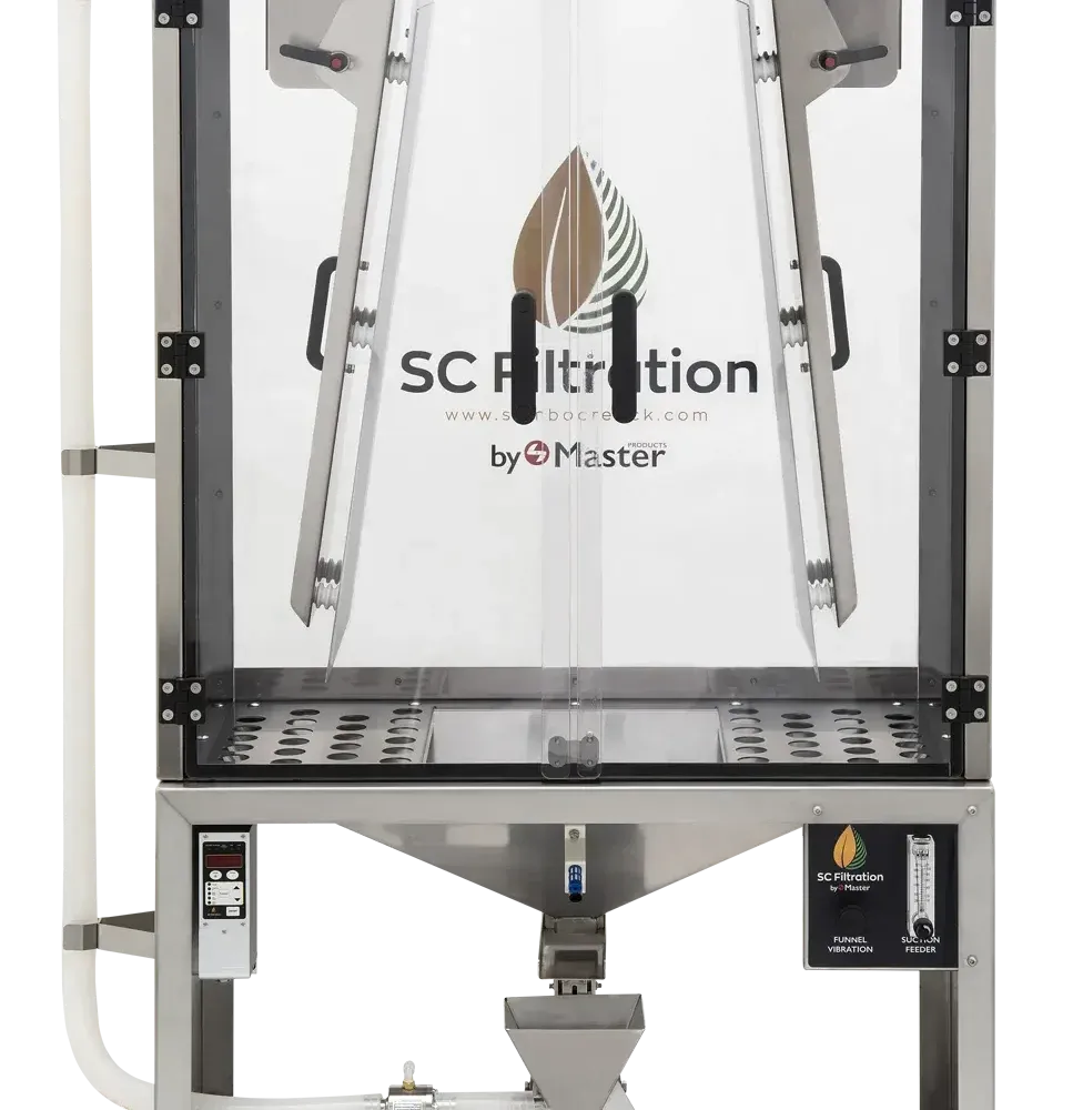 Master Products Plasmastatic Frontansicht Master Products Plasmastatic Anlage von vorne mit Trichter