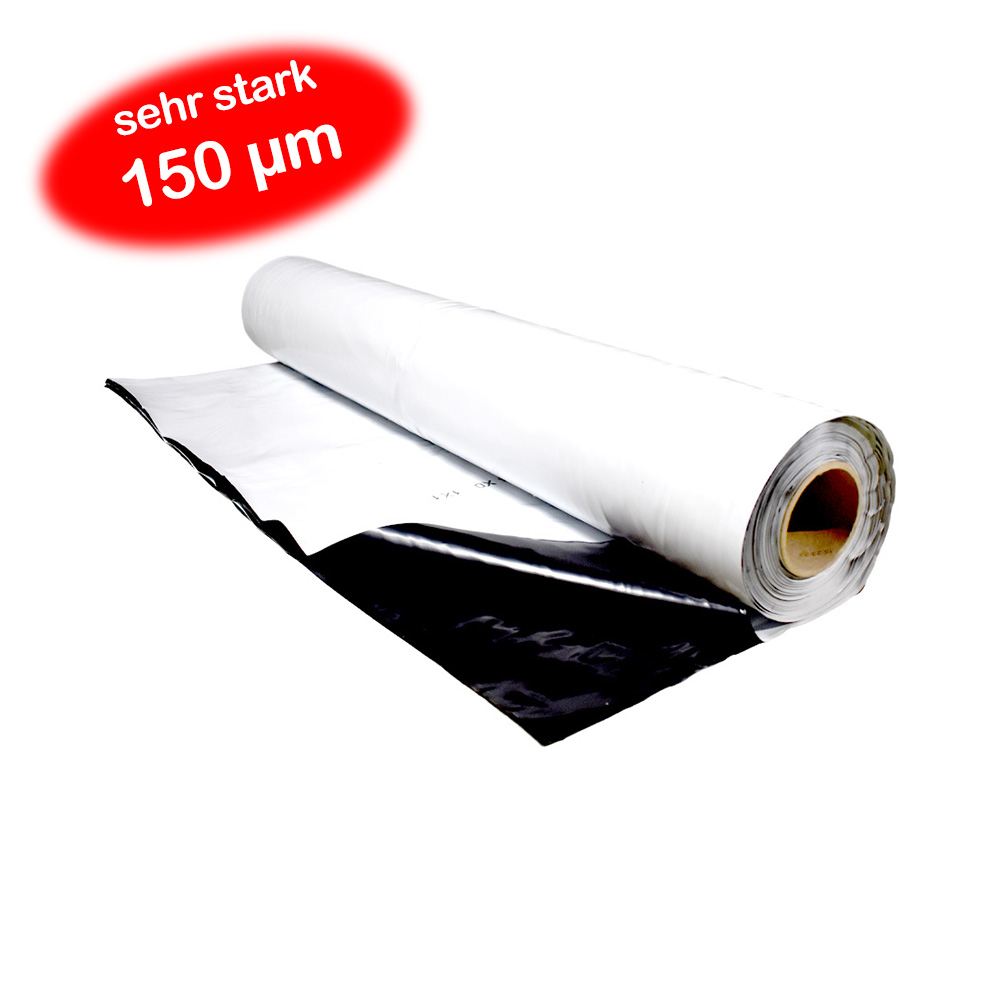 Schwarz-Weiß-Folie 150 µm 4 m breit Rolle (25m)
