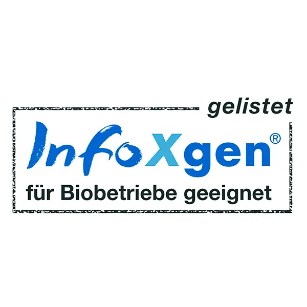 InfoXgen-Biosiegel Siegel InfoXgen gelistet für Biobetriebe geeignet