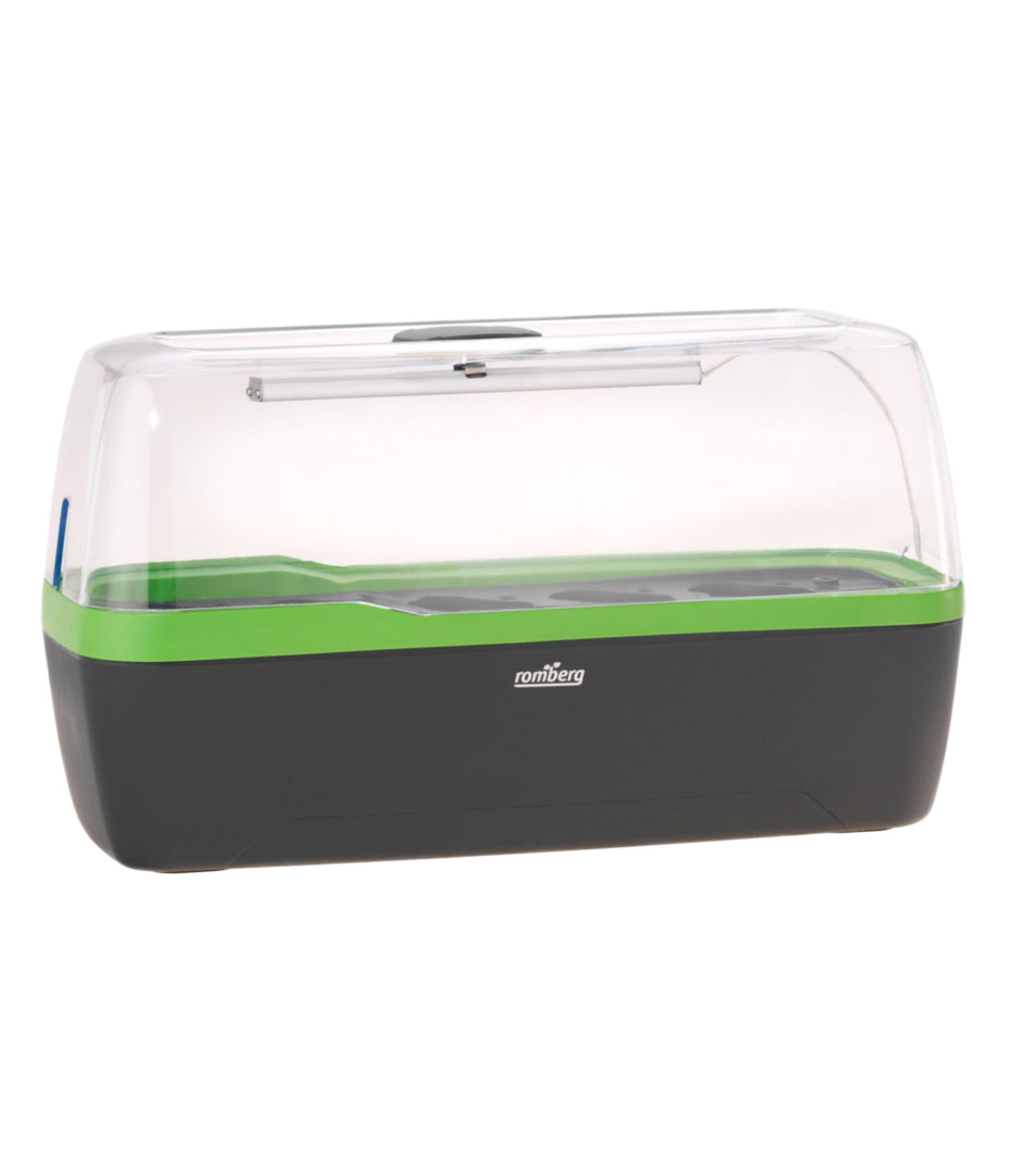 Romberg Gewächshaus BoQube L Plus LED Beleuchtung 41x17x23cm Growversand gewächshaus boqube mit led