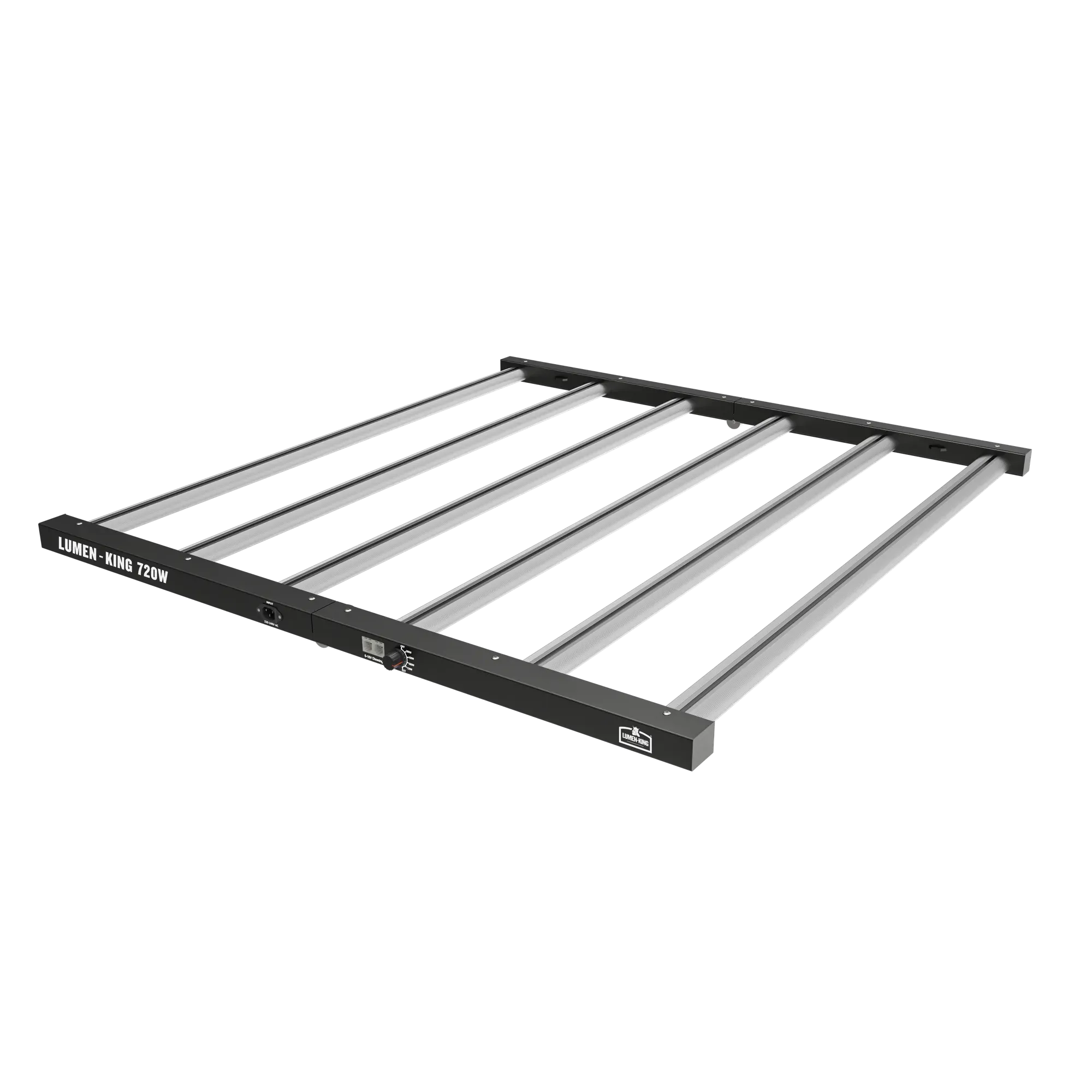 Lumen King LED 720 W ausgeklappt Flach ausgeklappte Lumen King 720 W mit sechs Leuchtbalken in perspektivischer Ansicht