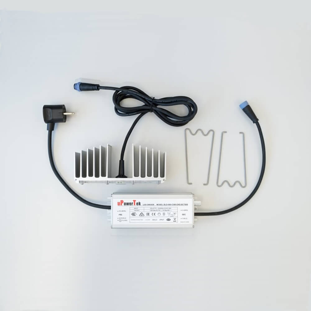 SANlight Q1W Dimm Lieferumfang Lieferumfang der SANlight Q1W Dimm mit Treiber, Kabel und Aufhängung