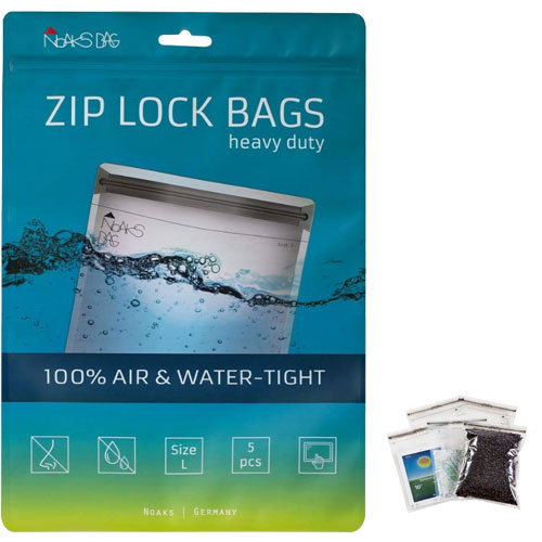 Noaks Bag L Verpackung Noaks Bag Zip Lock Bags in Größe L in der Verkaufsverpackung