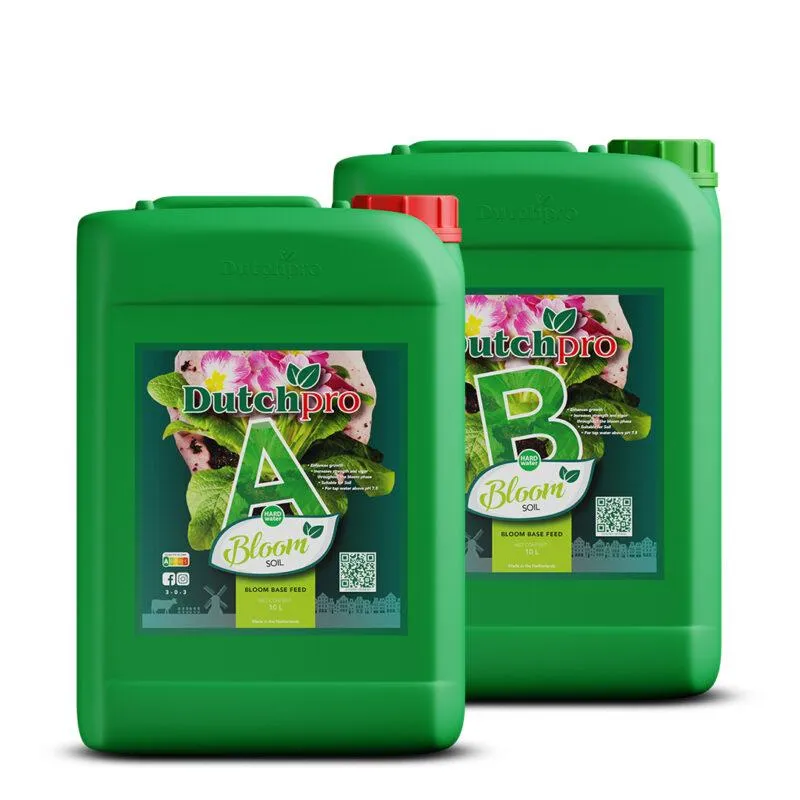 Dutchpro Bloom Soil A und B 10 l Zwei grüne Dutchpro Bloom Soil Kanister A und B mit je 10 Litern