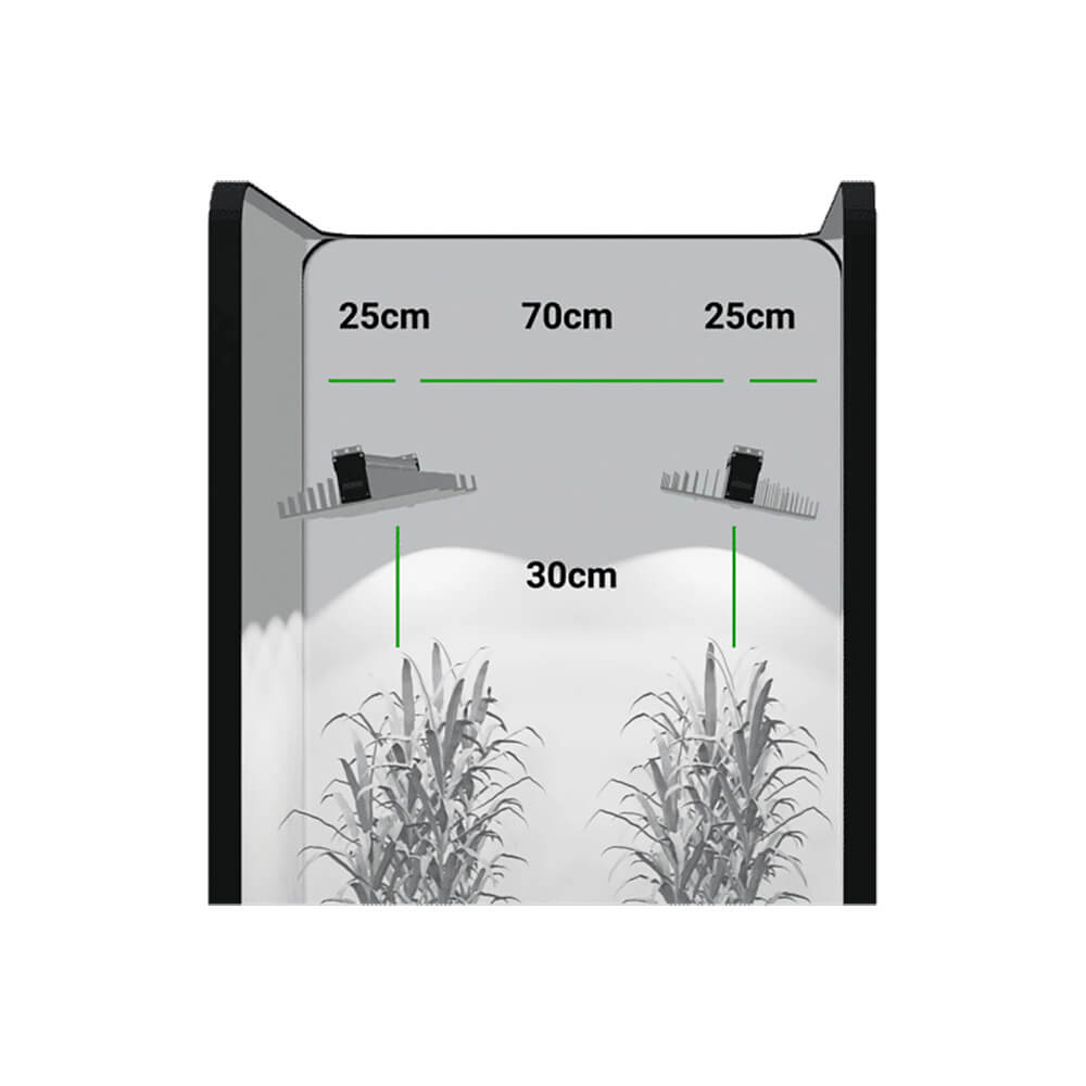 Growversand Sanlight Beleuchtungsset L ECO 500W Positionierung