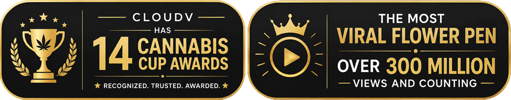 Cloud V hat 14 Cannabis Cup Awards gewonnen, meistgesehener Flower Pen mit über 300 Millionen Views