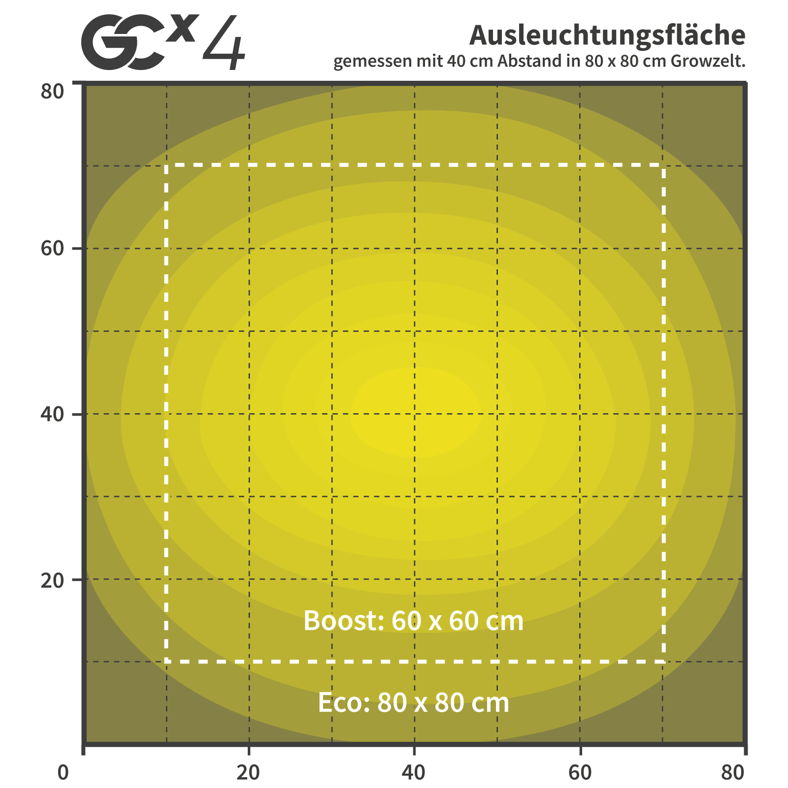 10 Empfohlene Ausleuchtungsfläche GCx 4
