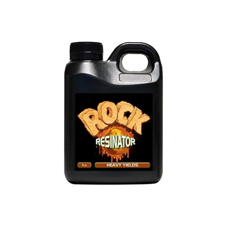 Rock Resinator 1 l Produktfoto Schwarze Rock Resinator Flasche, 1 l, mit Heavy-Yields-Etikett vor weißem Hintergrund