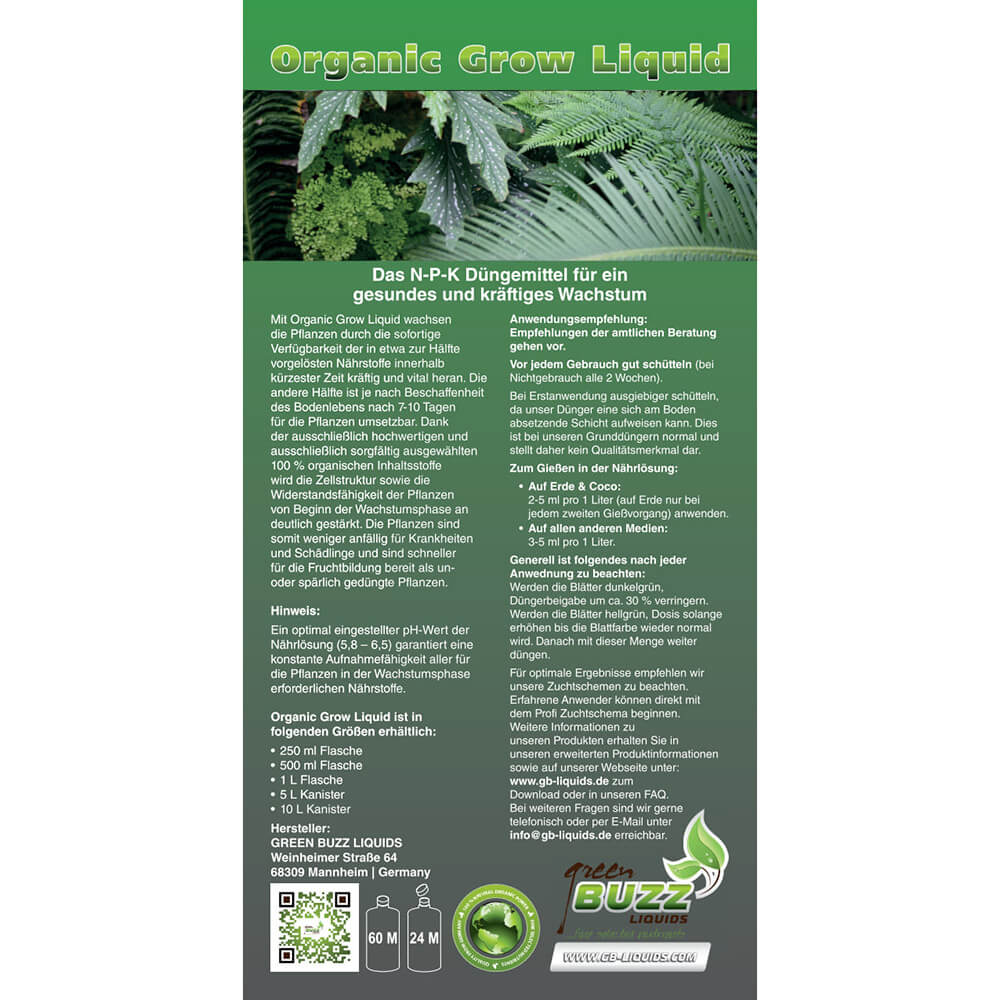 Green Buzz Liquids | Organic Grow Liquid 1 l