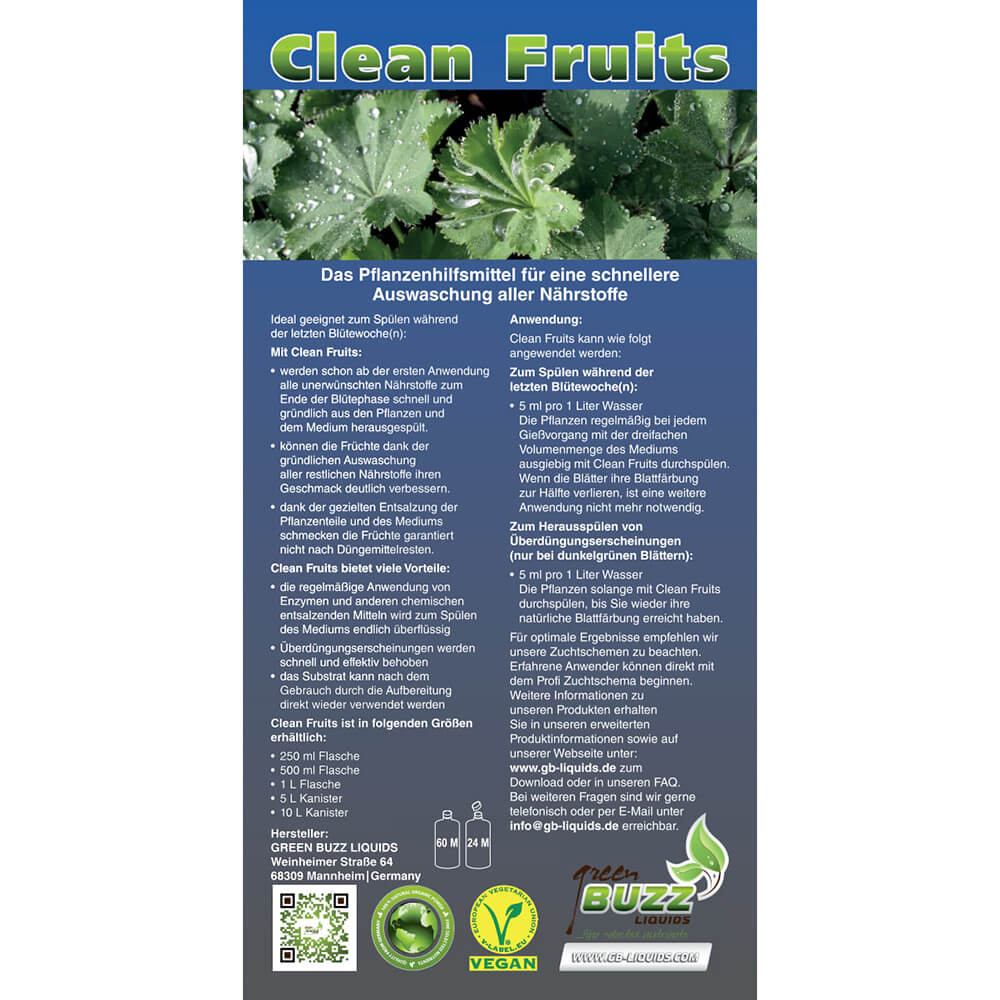 GreenBuzz Liquids Clean Fruits Flyer Gesamt