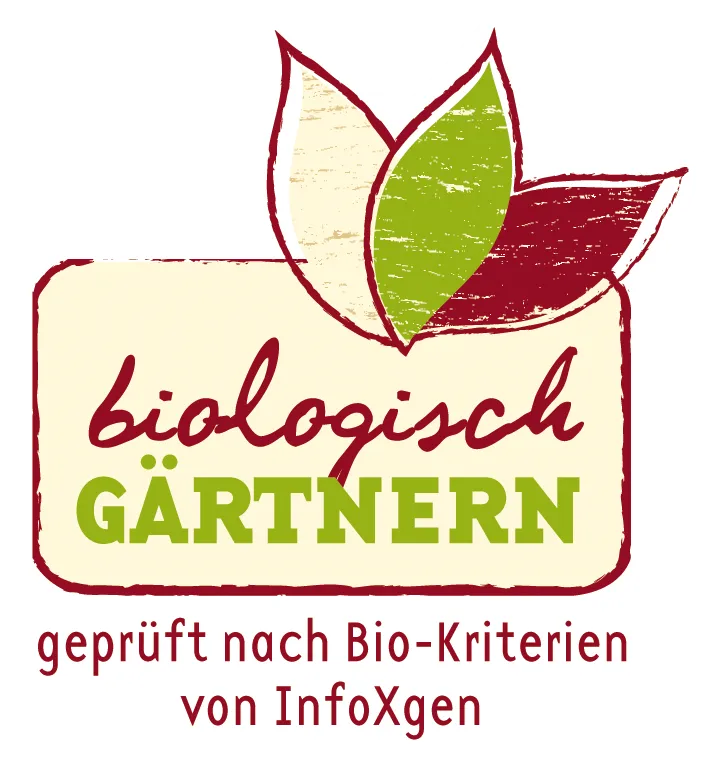Kampagnensiegel "Biologisch gärtnern" Siegel "Biologisch gärtnern" geprüft nach Bio-Kriterien von InfoXgen