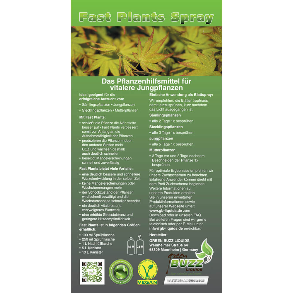 Green Buzz Nutrients | Fast Plants Spray 250 ml