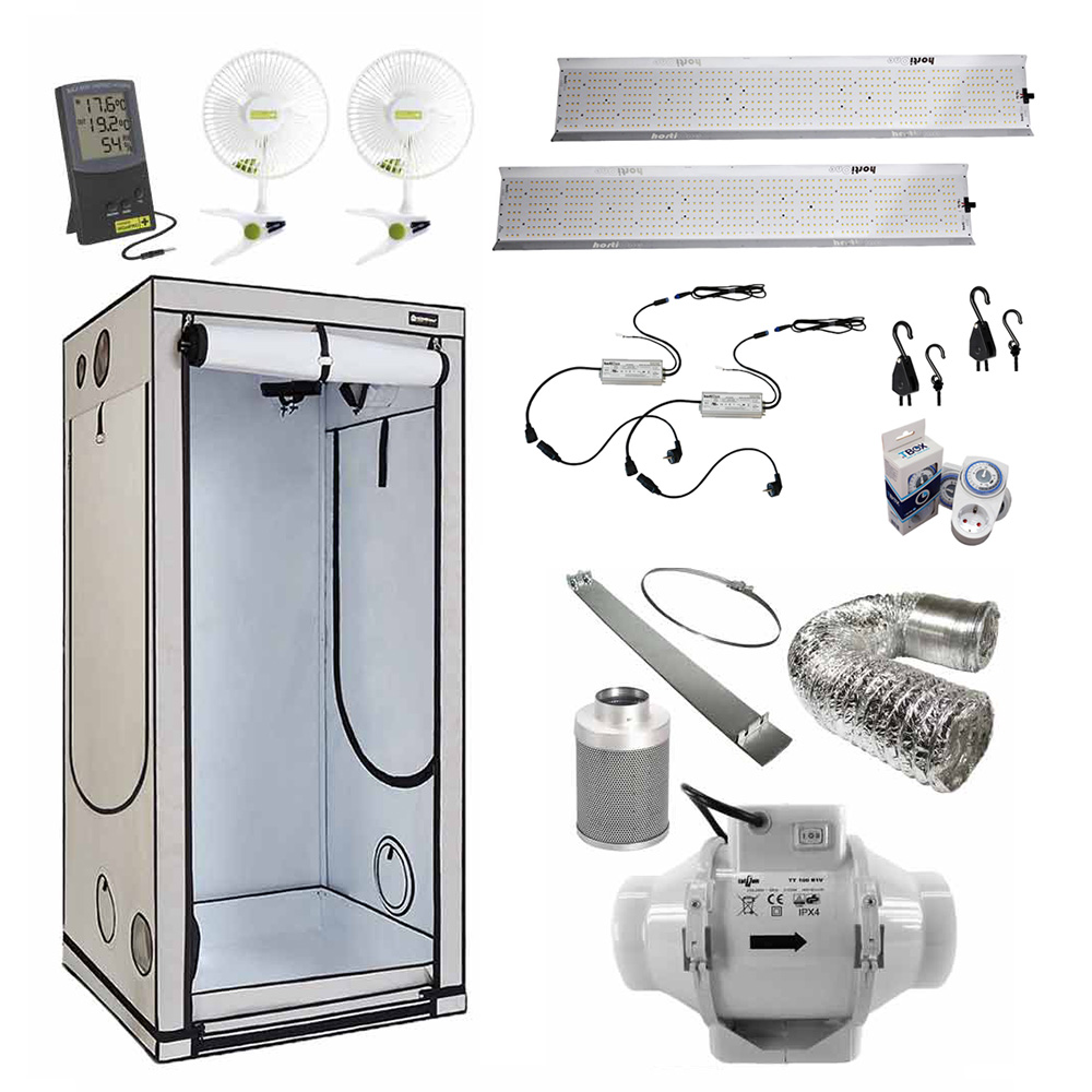 Komplettset Homebox Q100Plus HortiOne 600 220W Abluftset XS Komplettset Homebox Q100Plus HortiOne 600 220W Abluftset XS